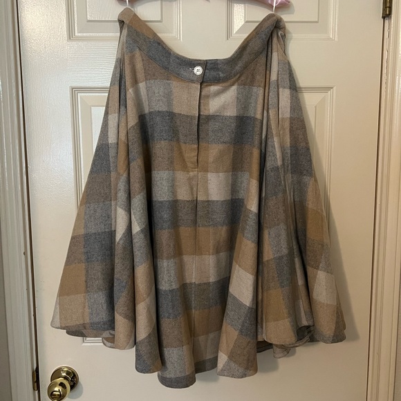 Timeless London Sophie Light Brown Check Swing Skirt in 2xl - Picture 2 of 5